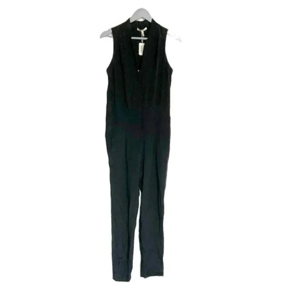 Maje 2 black silk sleeveless jumpsuit with pockets NEW - Picture 7 of 15